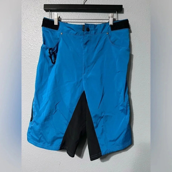 ZOIC ETHER SHORTS Mens Cycling XL Outdoor Mountain Bike Cargo Shorts Blue/Black - Picture 1 of 7